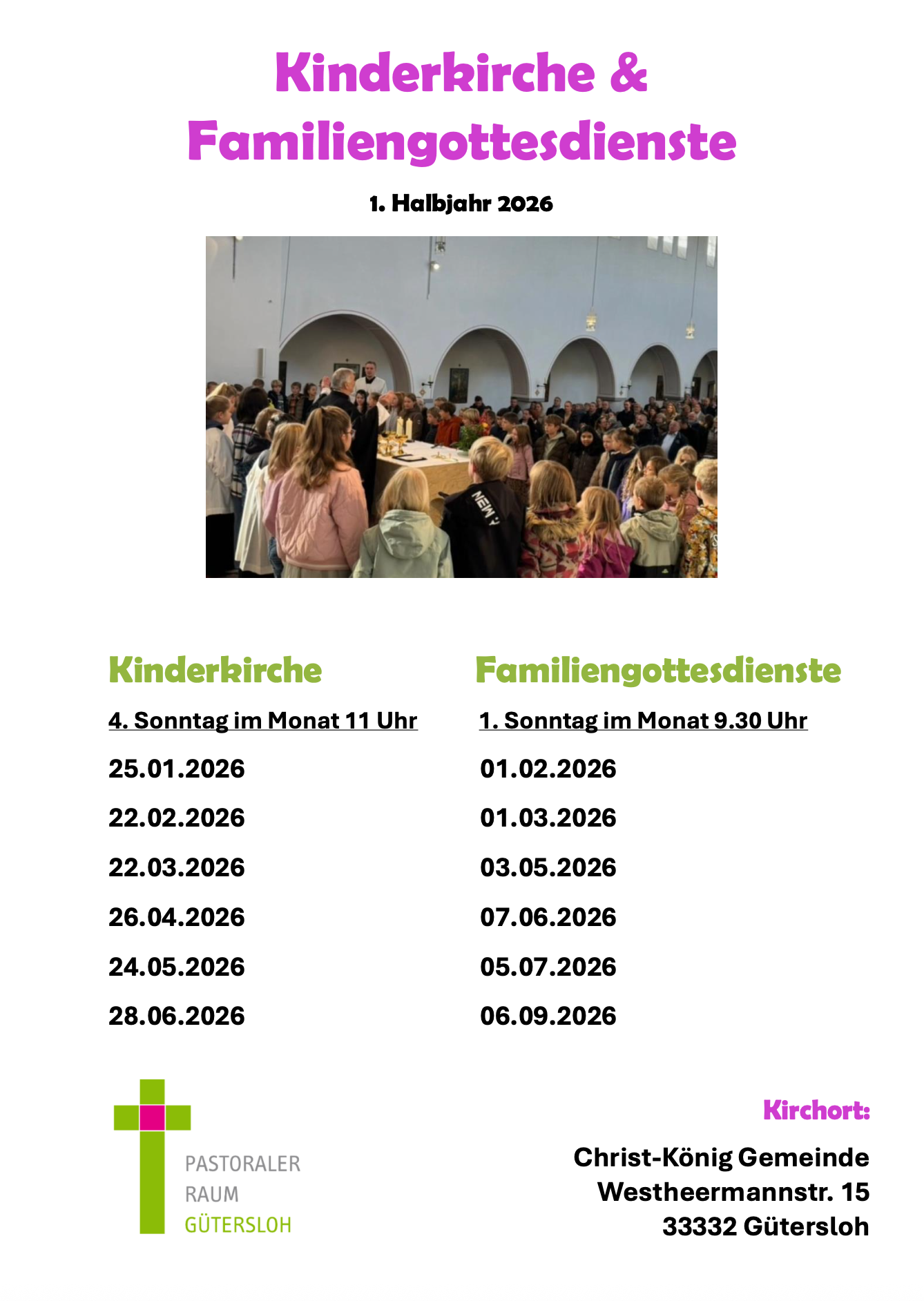 Programmübersicht aller Kinder- und Familiengottesdienste 2026